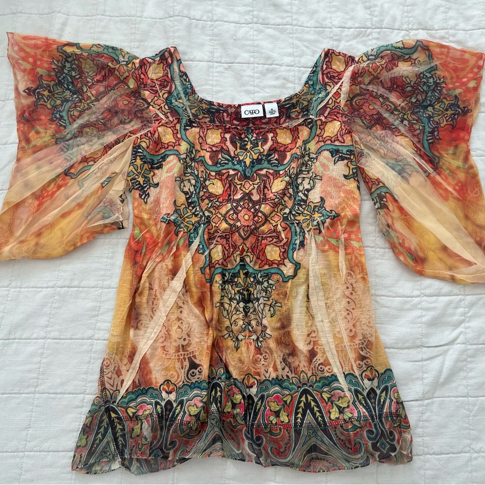 2000’s kaleidoscope print blouse 🌸